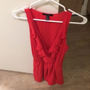 Red forever 21 ruffle romper